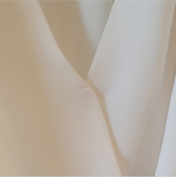 Bebe White Wrap Front Top, Size M - Picture 3 of 5